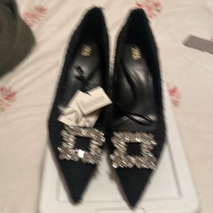 Woman Zara tweed heel kitten